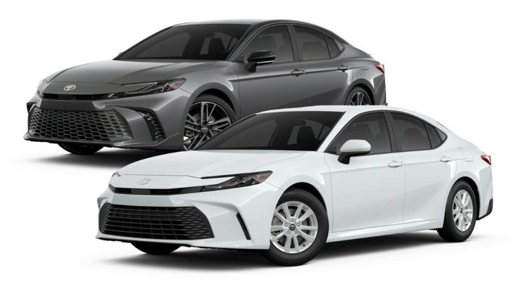 Two sleek sedans in white and gray with modern designs, showcasing stylish exteriors and advanced features.