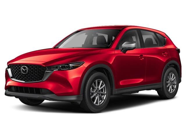 Red Mazda CX-5 SUV in a studio setting, showcasing sleek design and modern features. Perfect for family adventures and stylish urban commutes.