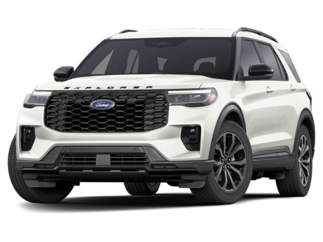 White SUV with sleek design and bold grille, parked on a white background. Modern and stylish vehicle ideal for family adventures.