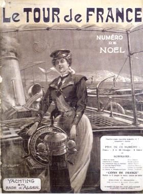 Vintage Le Tour de France magazine cover featuring a sailor on deck with nautical details, labeled Numéro de Noël.
